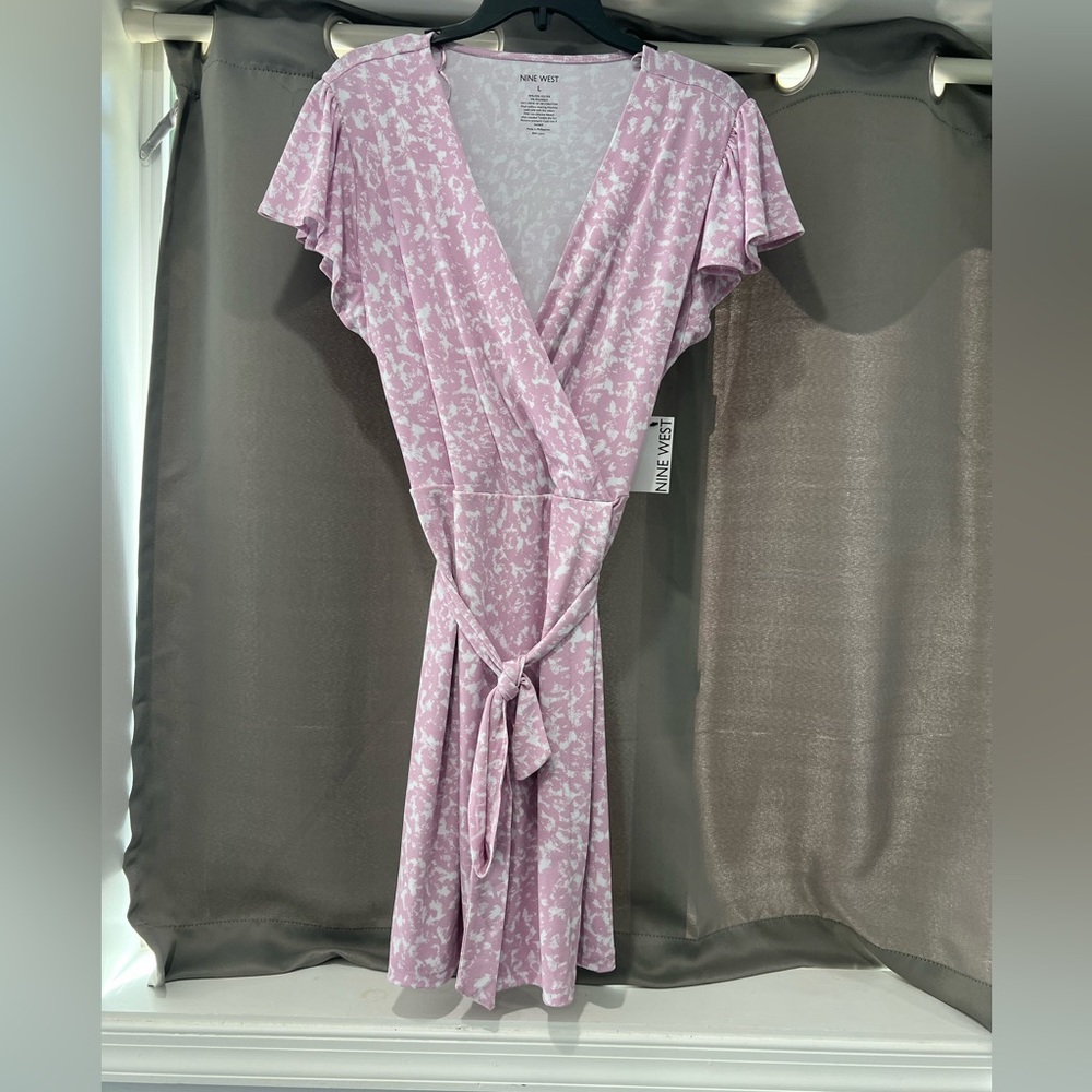 - Womens flutter sleeve wrap dress